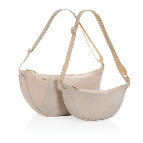 Crescent AWARE™ RPET Half-Moon Sling Tasche beige bedrucken, Art.-Nr. P763.2019