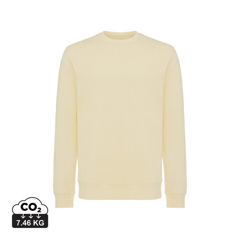IQONIQ Etosha Lightweight Sweater aus recycelter Baumwolle cream yellow bedrucken, Art.-Nr. T9303.036.L
