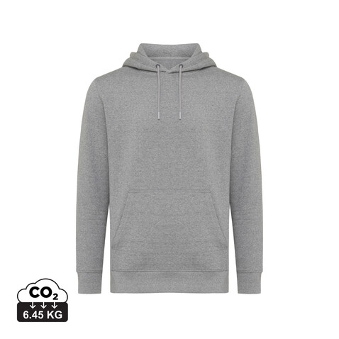 IQONIQ Rila Lightweight Hoodie aus recycelter Baumwolle light heather anthracite bedrucken, Art.-Nr. T9404.034.XXXL