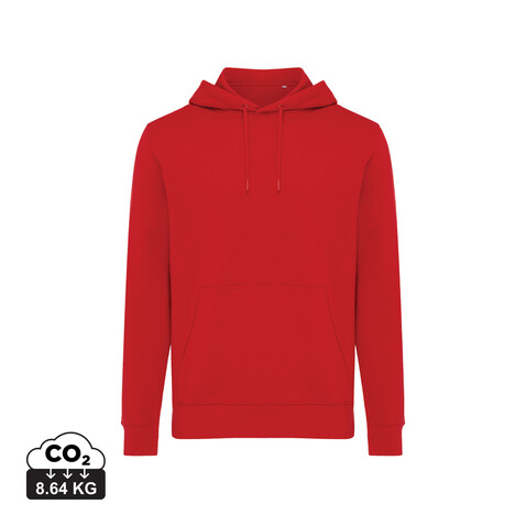 IQONIQ Rila Lightweight Hoodie aus recycelter Baumwolle rot bedrucken, Art.-Nr. T9404.029.XS