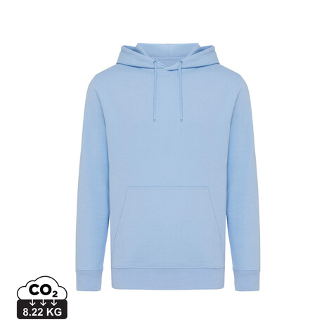 IQONIQ Rila Lightweight Hoodie aus recycelter Baumwolle sky blue bedrucken, Art.-Nr. T9404.022.S