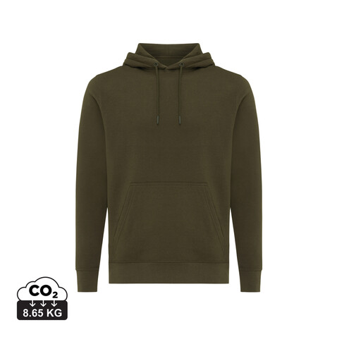 IQONIQ Rila Lightweight Hoodie aus recycelter Baumwolle khaki bedrucken, Art.-Nr. T9404.020.S