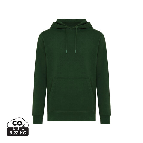 IQONIQ Rila Lightweight Hoodie aus recycelter Baumwolle forest green bedrucken, Art.-Nr. T9404.005.S