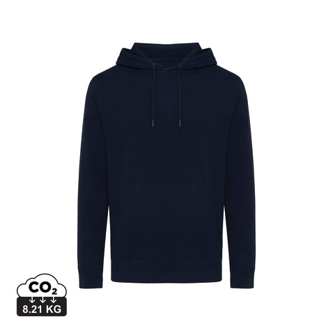 IQONIQ Rila Lightweight Hoodie aus recycelter Baumwolle navy blau bedrucken, Art.-Nr. T9404.002.M