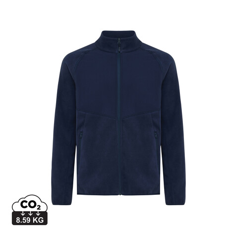 IQONIQ Talung Mikrofleece Jacke aus recyceltem Polyester navy blau bedrucken, Art.-Nr. T9603.002.XXL