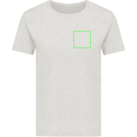 Iqoniq Yala Damen T-Shirt aus recycelter Baumwolle light heather grey bedrucken, Art.-Nr. T4100.032.XXXL