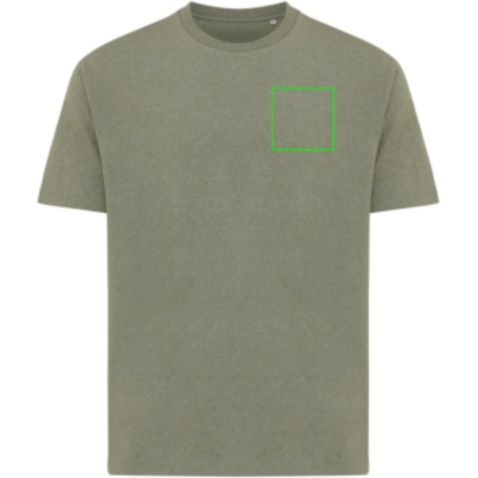 IQONIQ Teide T-Shirt aus recycelter Baumwolle heather green bedrucken, Art.-Nr. T9105.015.M