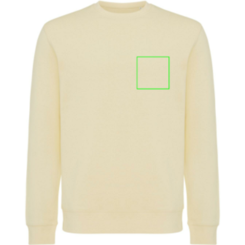 IQONIQ Etosha Lightweight Sweater aus recycelter Baumwolle cream yellow bedrucken, Art.-Nr. T9303.036.L