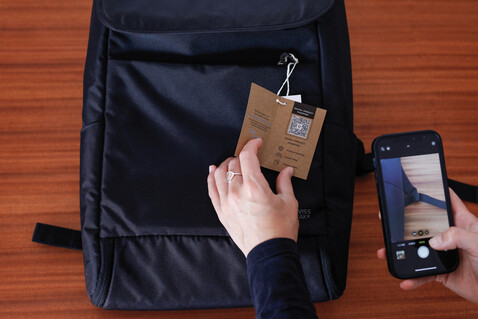 Swiss Peak Aware™ Edin 100% RPET 15,6&quot; Laptop Rucksack schwarz bedrucken, Art.-Nr. P763.4801