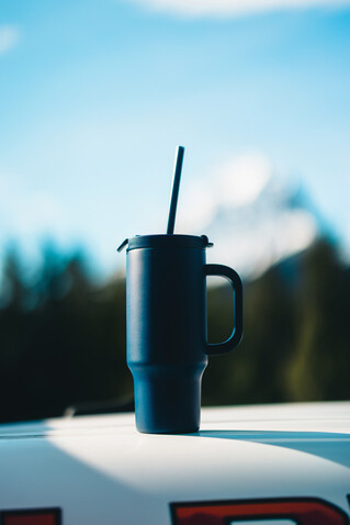 Cruiser kompakter, auslaufsicherer RCS rec. Becher 480ml navy blau bedrucken, Art.-Nr. P437.1525