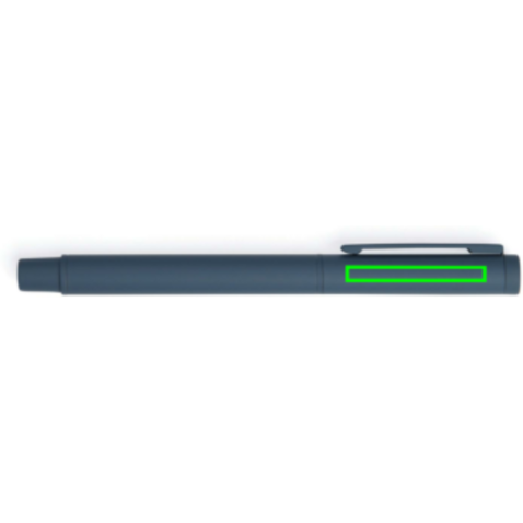VINGA Baltimore Stift aus RCS recyceltem Stainless-Steel navy blau bedrucken, Art.-Nr. V1690025