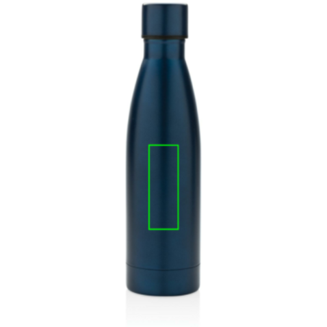 RCS recycelte Stainless Steel Solid Vakuum-Flasche navy blau bedrucken, Art.-Nr. P433.275