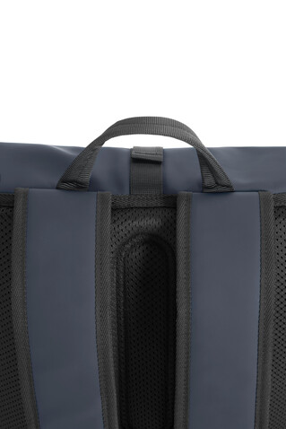 Urban wasserabweisender Flap-Top Rucksack navy blau, schwarz bedrucken, Art.-Nr. P706.2625