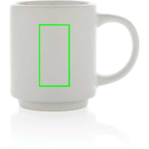 Stapelbare Keramiktasse, 180ml weiß bedrucken, Art.-Nr. P434.073