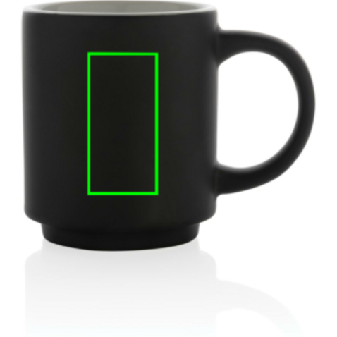 Stapelbare Keramiktasse, 180ml schwarz bedrucken, Art.-Nr. P434.071