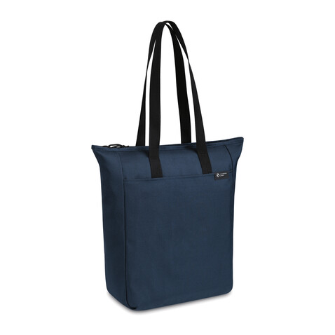 Renew AWARE™ rPET Tragetasche mit Reißverschluss navy blau bedrucken, Art.-Nr. 100804-410