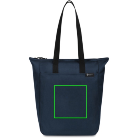 Renew AWARE™ rPET Tragetasche mit Reißverschluss navy blau bedrucken, Art.-Nr. 100804-410