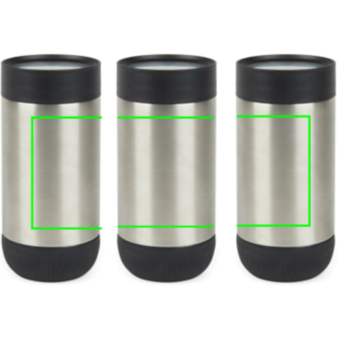 VINGA Erie 350ml Becher aus RCS rec. Stainless-Steel silber, schwarz bedrucken, Art.-Nr. V4321002