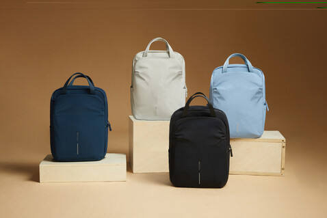 XD Design Soft Tote Rucksack navy blau, grau bedrucken, Art.-Nr. P706.3025