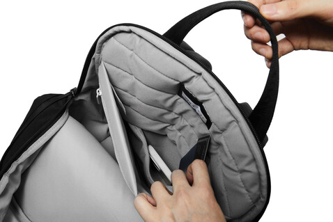 XD Design Soft Tote Rucksack schwarz, grau bedrucken, Art.-Nr. P706.3001