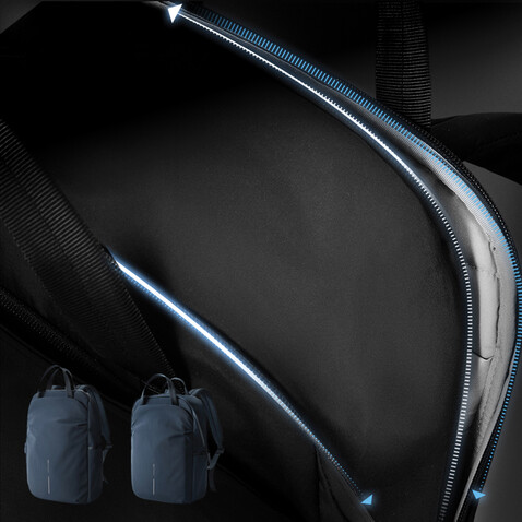 XD Design Soft Tote Rucksack schwarz, grau bedrucken, Art.-Nr. P706.3001