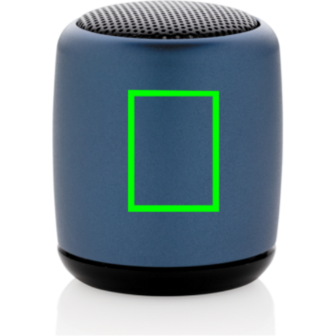 Kabelloser Mini-Lautsprecher aus Aluminium blau bedrucken, Art.-Nr. P329.395