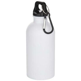 Oregon 400 ml RSC-zertifizierte einwandige Sublimation Trinkflasche aus recyceltem Edelstahl mit Karabinerhaken, weiss bedrucken, Art.-Nr. 10087301 Oregon 400 ml RSC-zertifizierte einwandige Sublimation Trinkflasche aus recyceltem Edelstahl mit Karabinerhaken, weiss bedrucken, Art.-Nr. 10087301