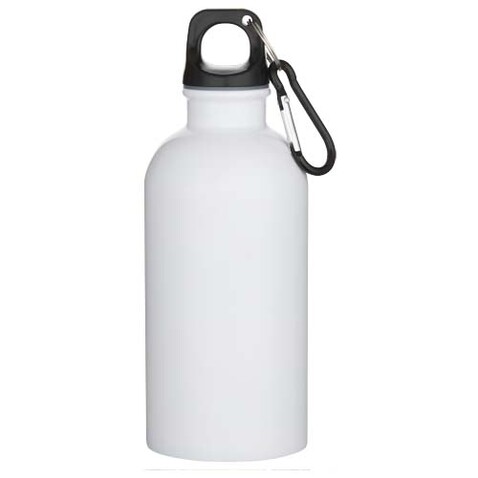 Oregon 400 ml RSC-zertifizierte einwandige Sublimation Trinkflasche aus recyceltem Edelstahl mit Karabinerhaken, weiss bedrucken, Art.-Nr. 10087301
