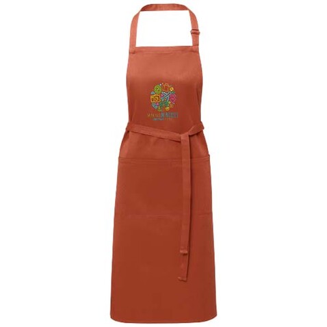 Andrea 240 g/m² Schürze mit verstellbarem Nackenband, Brick bedrucken, Art.-Nr. 11333432