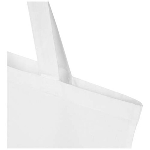 Madras Blend 140 g/m² Tragetasche aus GRS-recycelter Baumwolle 7L, weiss bedrucken, Art.-Nr. 12076001
