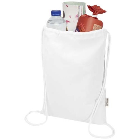 Oregon Blend 140 g/m² GRS-recycelter Turnbeutel 5 L, weiss bedrucken, Art.-Nr. 12076101