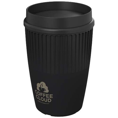 Cirrus 350 ml Becher mit 360°-Deckel, schwarz bedrucken, Art.-Nr. 21046290