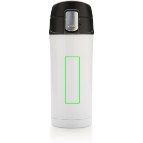 Easy-Lock Vakuum-Becher aus RCS recyceltem Stainless-Steel weiß bedrucken, Art.-Nr. P435.063