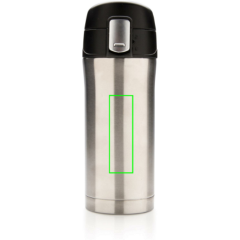 Easy-Lock Vakuum-Becher aus RCS recyceltem Stainless-Steel silber bedrucken, Art.-Nr. P435.062