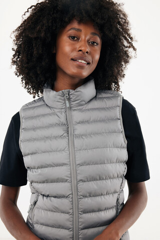 IQONIQ Meru Damen Bodywarmer aus recyceltem Polyester Silbergrau bedrucken, Art.-Nr. T4702.035.XS