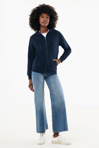 IQONIQ Abisko Zip-Kapuzenpullover aus recycelter Baumwolle navy blau bedrucken, Art.-Nr. T9600.002.4XL