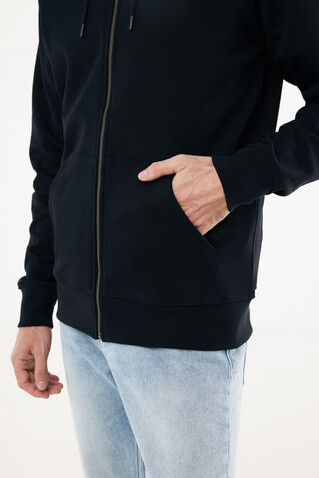 IQONIQ Abisko Zip-Kapuzenpullover aus recycelter Baumwolle schwarz bedrucken, Art.-Nr. T9600.001.XXL