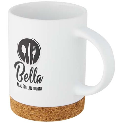 Neiva 425 ml Keramiktasse mit Korkboden, weiss bedrucken, Art.-Nr. 10090101