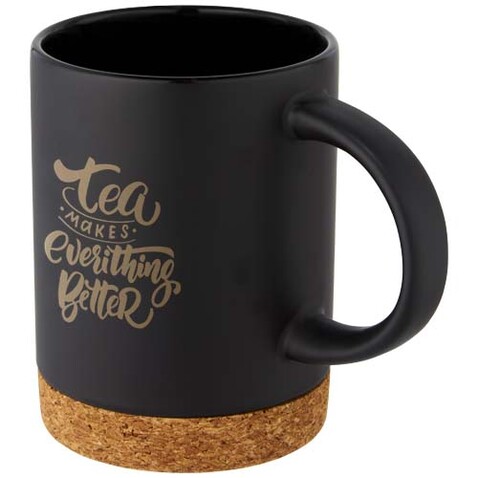 Neiva 425 ml Keramiktasse mit Korkboden, schwarz bedrucken, Art.-Nr. 10090190