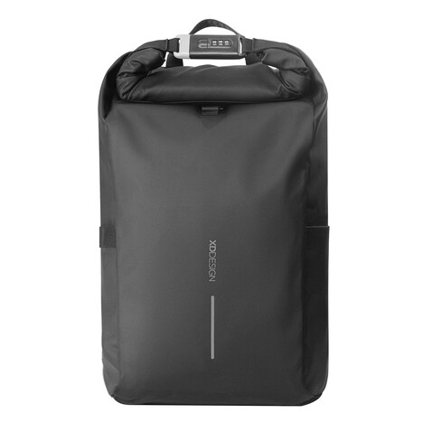 Urban wasserabweisender Fahrrad-Rucksack schwarz, grau bedrucken, Art.-Nr. P706.3101