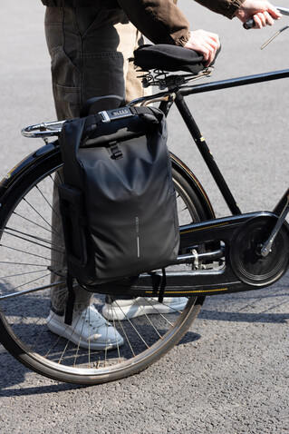 Urban wasserabweisender Fahrrad-Rucksack schwarz, grau bedrucken, Art.-Nr. P706.3101