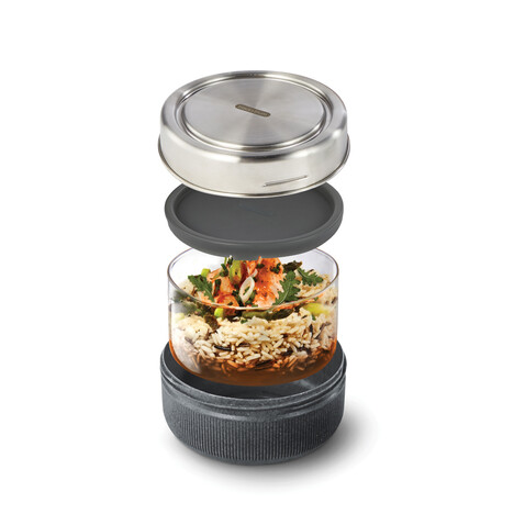 Black+Blum Glass Lunch Bowl 750ml silber bedrucken, Art.-Nr. P439.0402