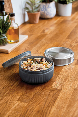 Black+Blum Glass Lunch Bowl 750ml silber bedrucken, Art.-Nr. P439.0402