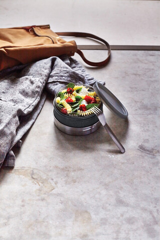 Black+Blum Glass Lunch Bowl 750ml silber bedrucken, Art.-Nr. P439.0402