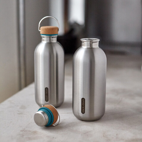 Black+Blum Stahl-Wasserflasche 600ml turkis bedrucken, Art.-Nr. P439.1233