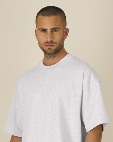 Asher - Das schwere Boxy Unisex-T-Shirt - Cool Heather Grey - L bedrucken, Art.-Nr. STTU078C1461L