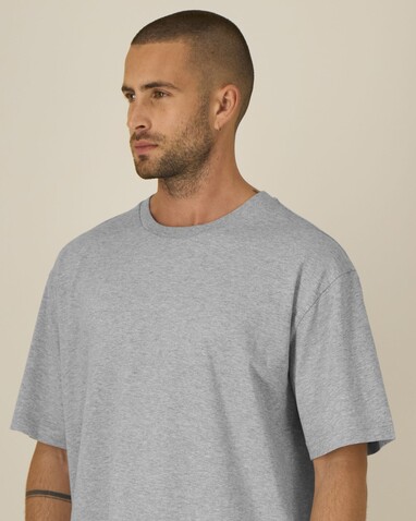 Breezer - Das Relaxed Unisex-T-Shirt - Heather Grey - XL bedrucken, Art.-Nr. STTU964C2501X