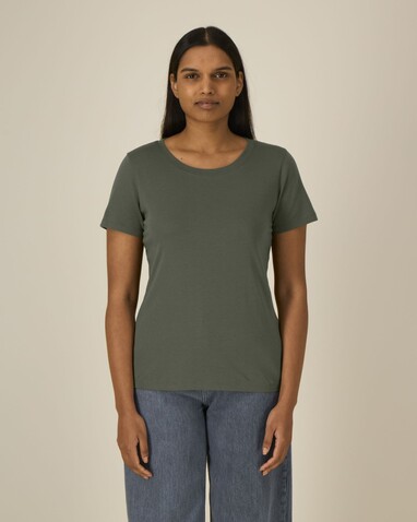 Stella Expresser 2.0 - Das Fitted Damen-T-Shirt - Khaki - S bedrucken, Art.-Nr. STTW079C2231S Stella Expresser 2.0 - Das Fitted Damen-T-Shirt - Khaki - S bedrucken, Art.-Nr. STTW079C2231S