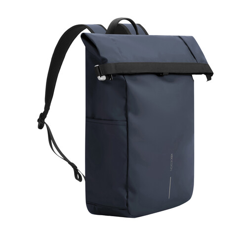 Urban wasserabweisender Anti-Diebstahl Rucksack navy blau, schwarz bedrucken, Art.-Nr. P706.2825