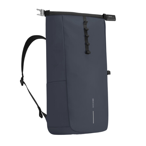 Urban wasserabweisender Anti-Diebstahl Rucksack navy blau, schwarz bedrucken, Art.-Nr. P706.2825